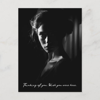 Silhouette av en kvinnas bild i ansikte vykort