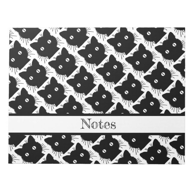 Silhouette av en svart illustration av kattens vin anteckningsblock (Framsida)