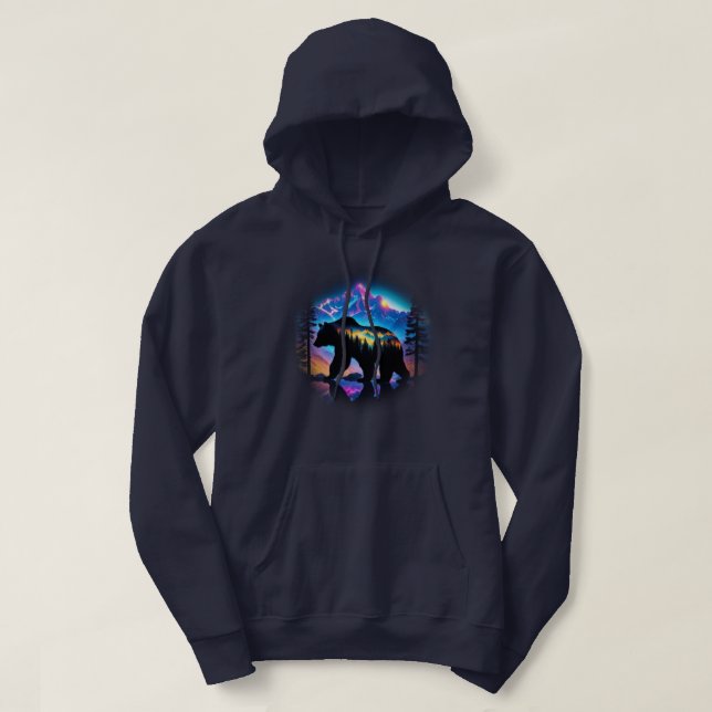 Silhouette av ett björnlandskap hoodie (Design framsida)