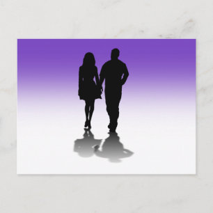 Silhouette av ett par vykort