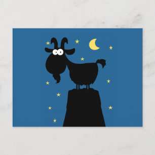 Silhouette av Goat på berget Vykort