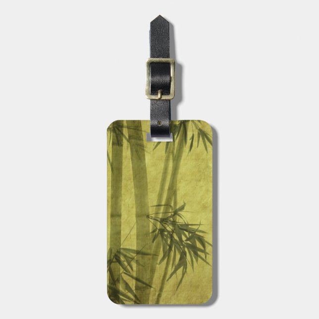 Silhouette av grenar av en bambu på papper bagagebricka (Vertikal Framsida)