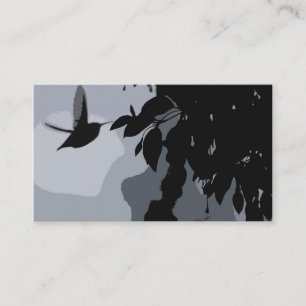 Silhouette av hummingbirden & den Fushia Visitkort