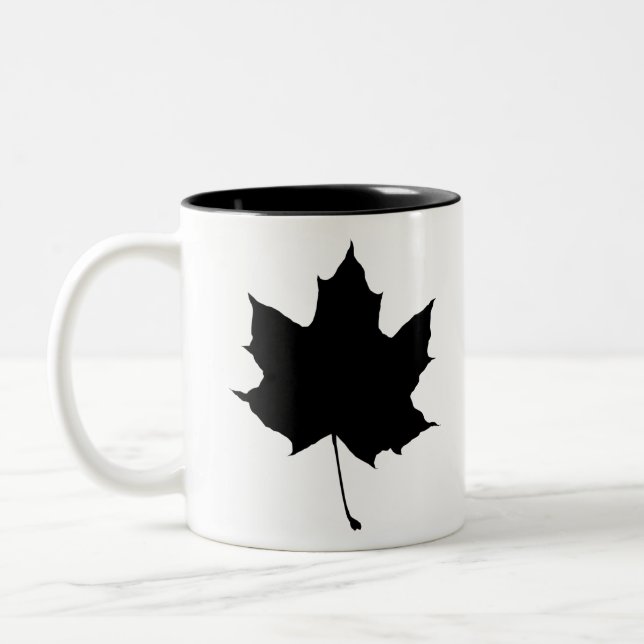 Silhouette av maple löv Två-Tonad mugg (Vänster)