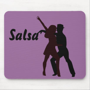 Silhouette av salsadansare musmatta