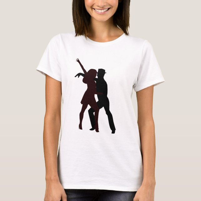 Silhouette av salsadansare t-shirt (Framsida)