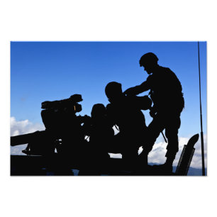 Silhouette av soldater fototryck