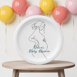 Silhouette Baby Shower Gravid Line Art