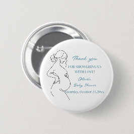 Silhouette Baby Shower-knapp för Gravid av linjeko Knapp