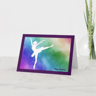 Silhouette Ballerina Cutout Birthday Card Kort