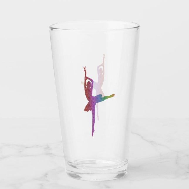 Silhouette Ballerina Glass | Elegant Ballet Dance Glaskopp (Framsida)