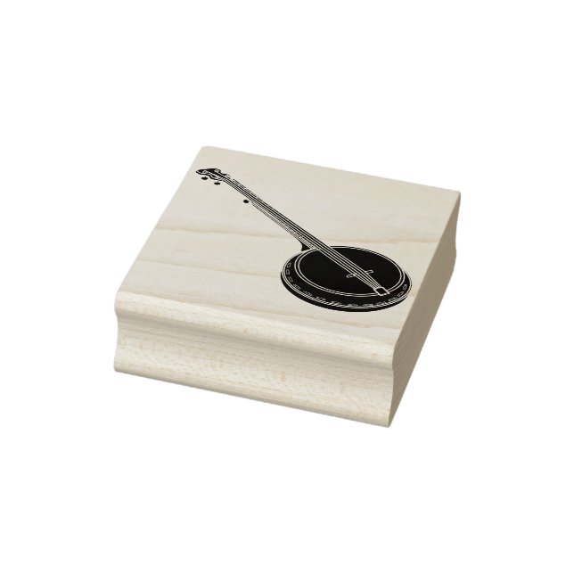 silhouette banjo art frimärke stämpel (Stämpel)