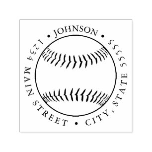 Silhouette Baseball Fladdermus Return-etikett Självfärgande Stämpel