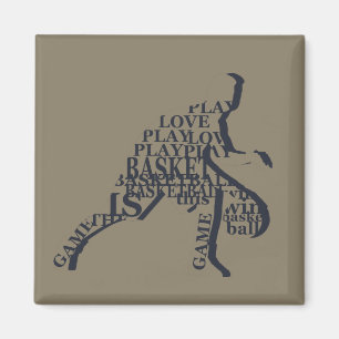 Silhouette-basketspelare Magnet