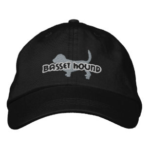 Silhouette Basset Hound Embroized Hat Broderad Keps