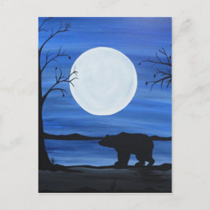 Silhouette Bear Vykort