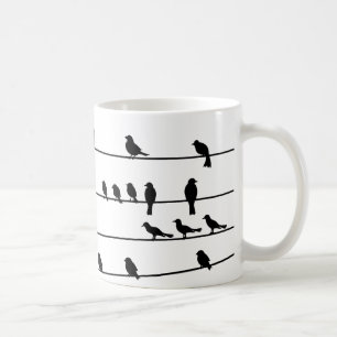 Silhouette Birds på Wires Kaffemugg