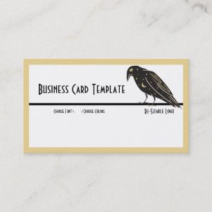 Silhouette Black Bird Raven Logotyp Affärskort Visitkort