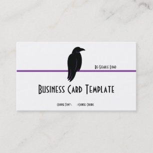 Silhouette Black Bird Raven Logotyp Affärskort Visitkort