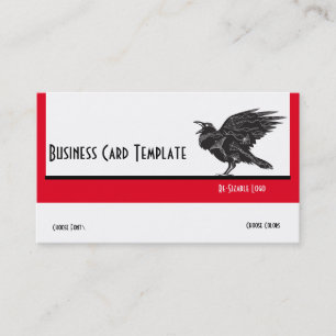 Silhouette Black Bird Raven Logotyp Affärskort Visitkort