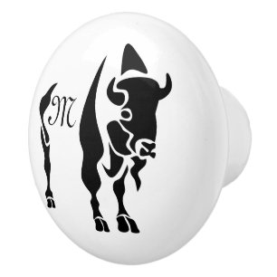 Silhouette Black Buffalo Monogram Knopp