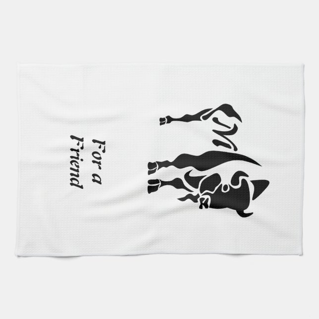 Silhouette Black Buffalo Monogram Kökshandduk (Horisontell)