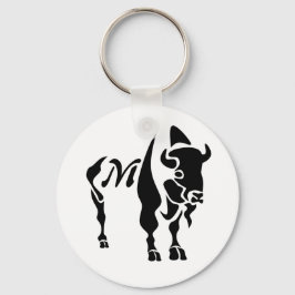 Silhouette Black Buffalo Monogram Nyckelring