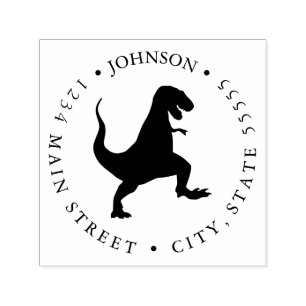 Silhouette Black Lizard Dinosaur Return-etikett Självfärgande Stämpel
