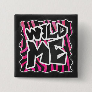 Silhouette Black och Shock rosa Zebra Knapp
