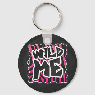 Silhouette Black och Shock rosa Zebra Nyckelring