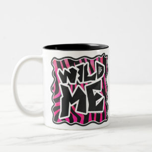 Silhouette Black och Shock rosa Zebra Två-Tonad Mugg