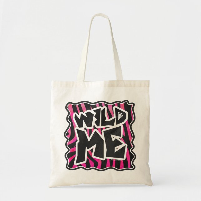 Silhouette Black och Shock rosa Zebra Tygkasse (Framsidan)