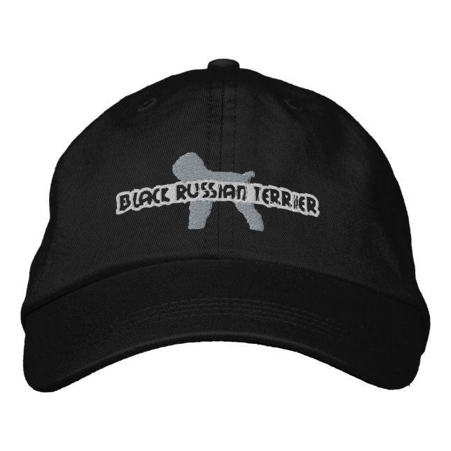 Silhouette Black Russian Terrier Embroidery Hat Broderad Keps (Framsida)
