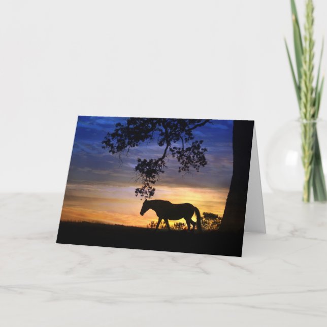 Silhouette Blank Horse Note Card Kort (Framsida)