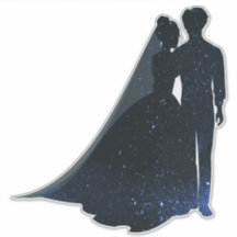 Silhouette Blue-gnistra brid och groomdekal