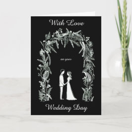 Silhouette Bride och Groom Bröllop Kort