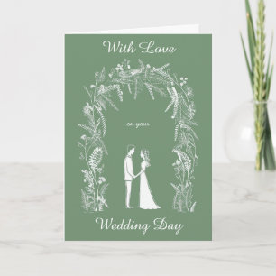 Silhouette Bride och Groom Personlig Bröllop Kort