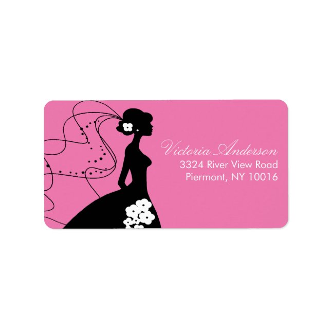 Silhouette Bride-Returetiketter. Adressetikett (Framsidan)