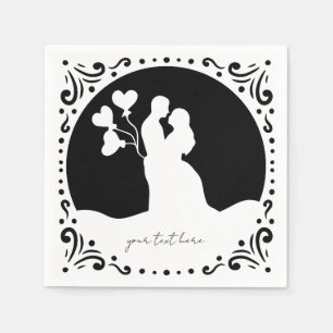 Silhouette Bröllop par Vita pappra blöjor Pappersservett
