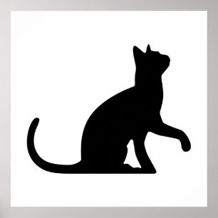 Silhouette Cat Background Poster