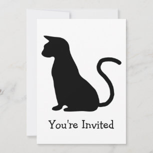 Silhouette Cat Personlig Inbjudningar