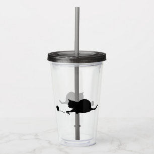 Silhouette Cat Play Take Away Mugg