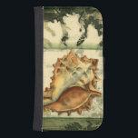Silhouette Conch-Snäcka Galaxy S4 Plånboksfodral<br><div class="desc">Håll dig avslappnad mot biet av contemporary konst av Jennifer Goldberger. Hennes samling av årstidsrelaterad konst är avslappnande och inspirerande. Biet i konsten är koncentrerad på ett stort årskal av Conch som omges av korallrev av grönt. Få den här vackra oceankonsten idag med en silhuette-känsla på din nästa produkt.</div>
