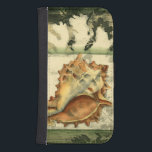 Silhouette Conch-Snäcka Galaxy S4 Plånboksfodral<br><div class="desc">Håll dig avslappnad mot biet av contemporary konst av Jennifer Goldberger. Hennes samling av årstidsrelaterad konst är avslappnande och inspirerande. Biet i konsten är koncentrerad på ett stort årskal av Conch som omges av korallrev av grönt. Få den här vackra oceankonsten idag med en silhuette-känsla på din nästa produkt.</div>