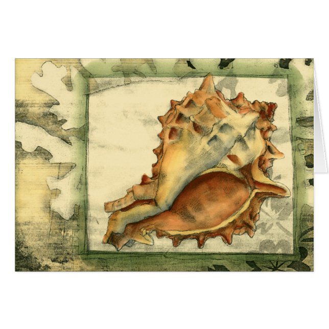 Silhouette Conch-Snäcka Hälsningskort (Framsidan Horizontal)