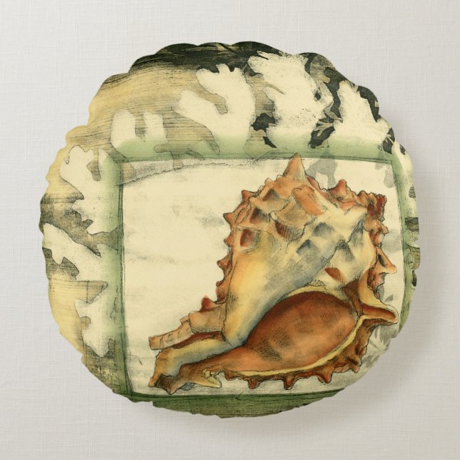 Silhouette Conch-Snäcka Rund Kudde (Framsidan)