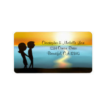 Silhouette Couple Sunset Beach Adress