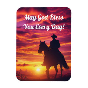 Silhouette Cowboy på häst med flexibel magnet