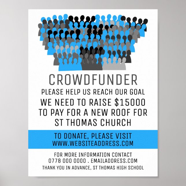 Silhouette Crowd Design, Crowdfunder, Crowdfunding Poster (Framsidan)