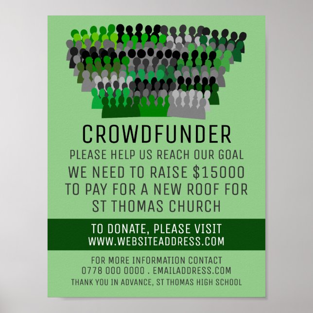 Silhouette Crowd Design, Crowdfunder, Crowdfunding Poster (Framsidan)